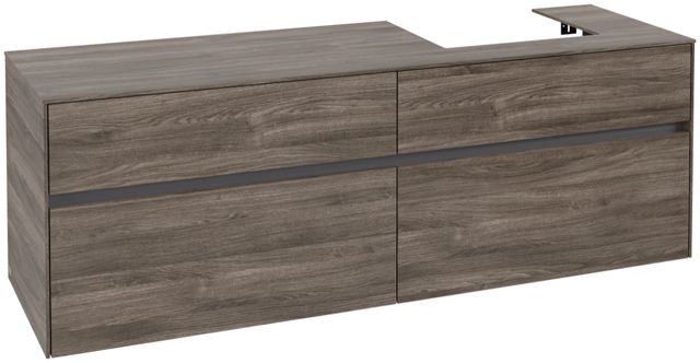 V&B Waschtischunterschrank Collaro 160x54,8x50cm, Waschtisch rechts, stone oak