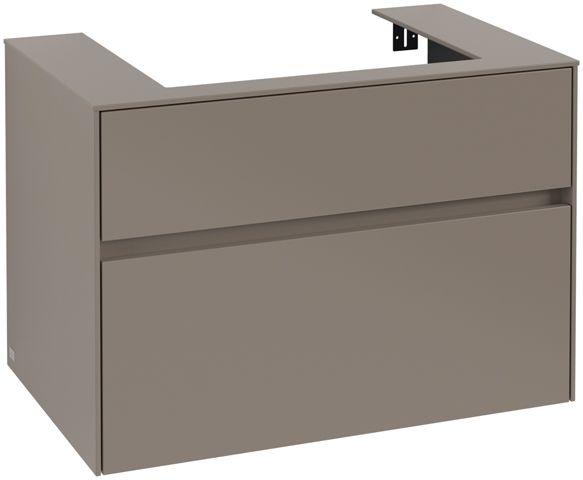 V&B Waschtischunterschrank Collaro 80x54,8x50cm, Waschtisch mittig, truffle grey