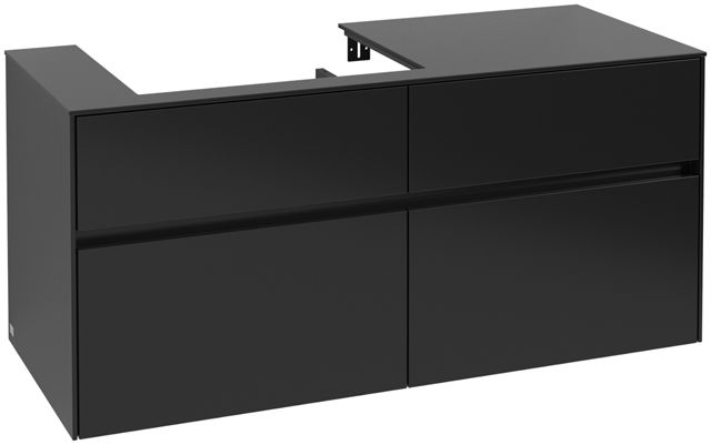 V&B Waschtischunterschrank Collaro 120x54,8x50cm, Waschtisch links, black matt laquer