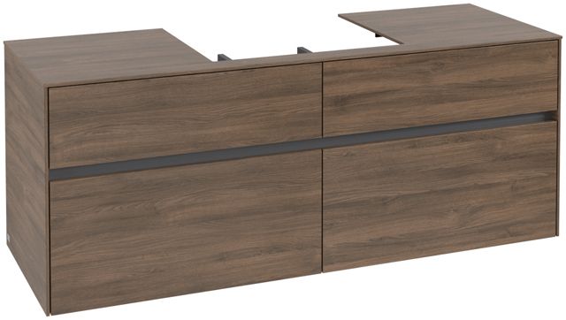 V&B Waschtischunterschrank Collaro 140x54,8x50cm, Waschtisch mittig, arizona oak