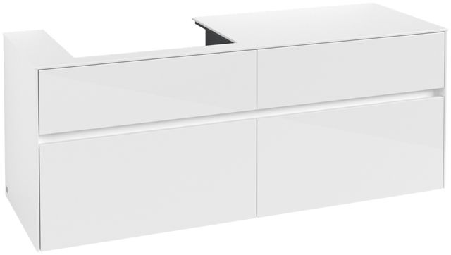 V&B Waschtischunterschrank Collaro 140x54,8x50cm, Waschtisch links, glossy white