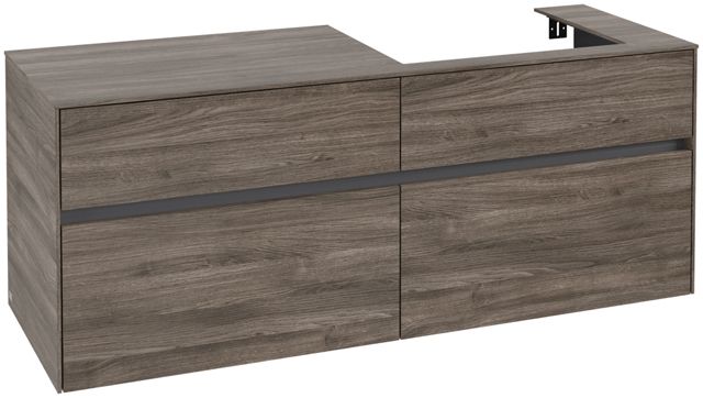 V&B Waschtischunterschrank Collaro 140x54,8x50cm, Waschtisch rechts, stone oak