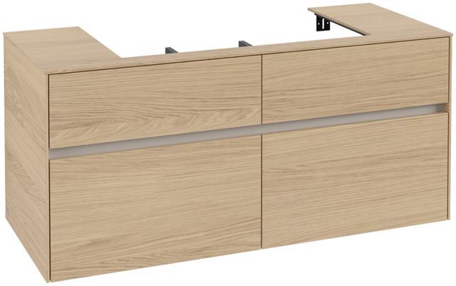 V&B Waschtischunterschrank Collaro 120x54,8x50cm, Waschtisch mittig, nordic oak