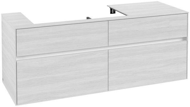 V&B Waschtischunterschrank Collaro 140x54,8x50cm, Waschtisch links, white wood