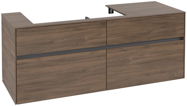 V&B Waschtischunterschrank Collaro 140x54,8x50cm, Waschtisch links, arizona oak