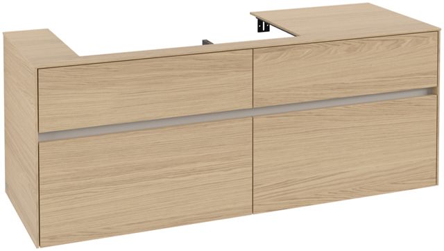 V&B Waschtischunterschrank Collaro 140x54,8x50cm, Waschtisch links, nordic oak