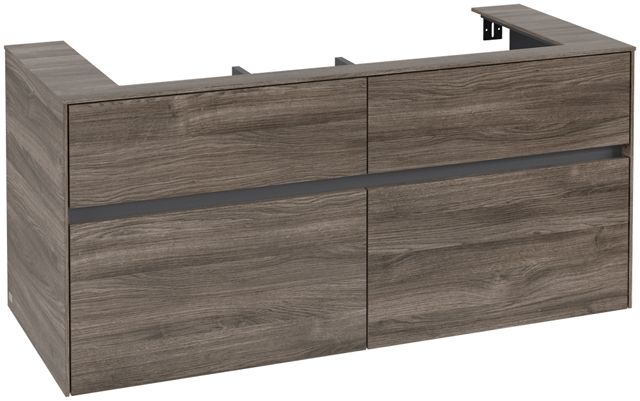 V&B Waschtischunterschrank Collaro 120x54,8x50cm, Waschtisch mittig, stone oak
