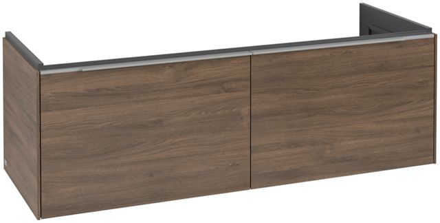 V&B Waschtisch-Unterschrank Subway 3.0 127,2x42,9x47,8cm, ohne LED/Griff Aluminium glänzend, arizona oak