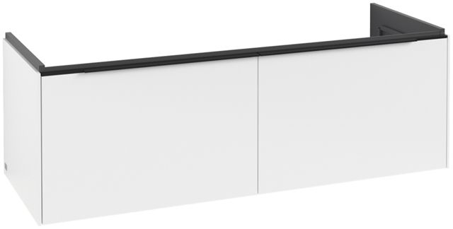V&B Waschtisch-Unterschrank Subway 3.0 127,2x42,9x47,8cm, mit LED/Griff Volcano black, pure white