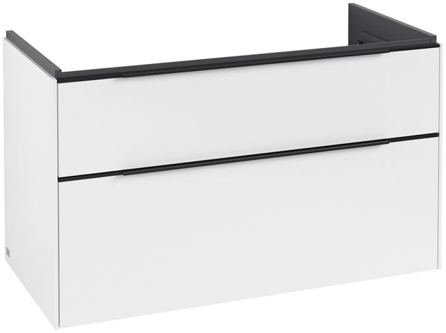 V&B Waschtisch-Unterschrank Subway 3.0 97,3x57,6x47,8cm, ohne LED/Griff Volcano black, pure white