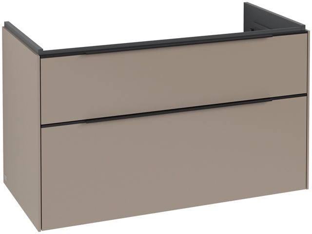 V&B Waschtisch-Unterschrank Subway 3.0 97,3x57,6x47,8cm, ohne LED/Griff Volcano black, taupe