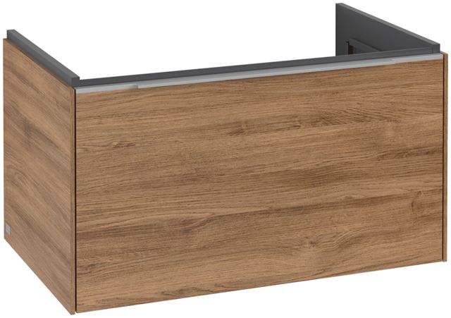 V&B Waschtisch-Unterschrank Subway 3.0 77,2x42,9x47,8cm, mit LED/Griff Aluminium glänzend, kansas oak