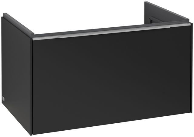 V&B Waschtisch-Unterschrank Subway 3.0 77,2x42,9x47,8cm, mit LED/Griff Aluminium glänzend, volcano black