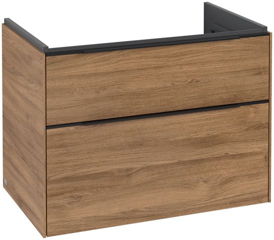 V&B Waschtisch-Unterschrank Subway 3.0 77,2x57,6x47,8cm, ohne LED/Griff Volcano black, kansas oak