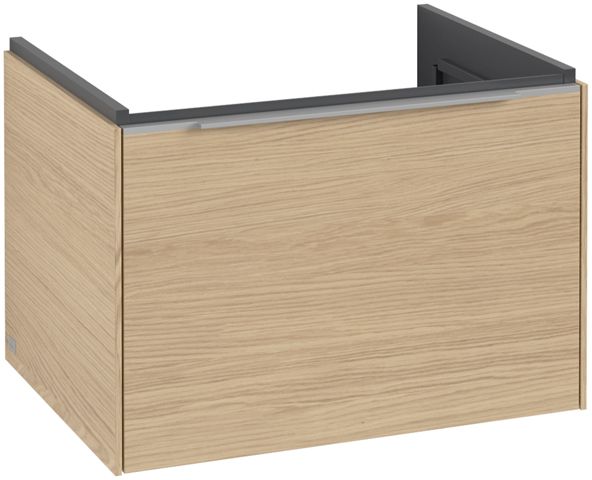 V&B Waschtisch-Unterschrank Subway 3.0 62,2x42,9x47,8cm, ohne LED/Griff Aluminium glänzend, nordic oak