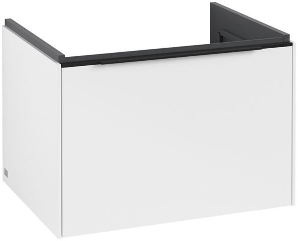 V&B Waschtisch-Unterschrank Subway 3.0 62,2x42,9x47,8cm, ohne LED/Griff Volcano black, pure white
