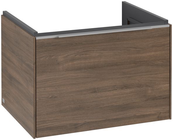 V&B Waschtisch-Unterschrank Subway 3.0 62,2x42,9x47,8cm, mit LED/Griff Aluminium glänzend, arizona oak