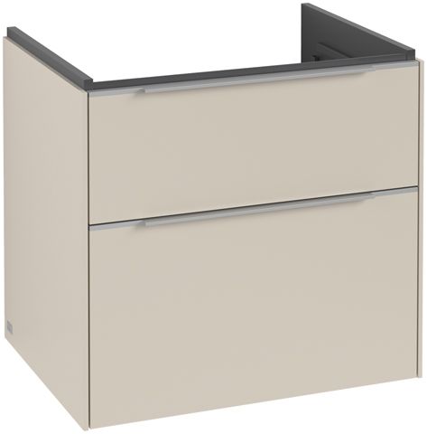 V&B Waschtisch-Unterschrank Subway 3.0 62,2x57,6x47,8cm, mit LED/Griff Aluminium glänzend, cashmere grey