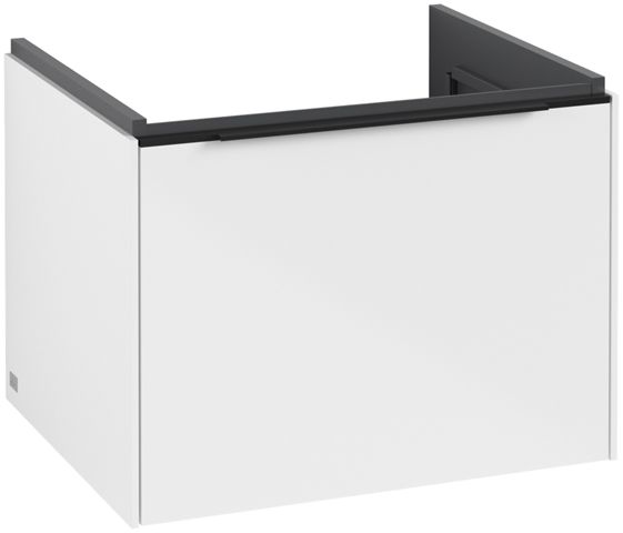 V&B Waschtisch-Unterschrank Subway 3.0 57,2x42,9x47,8cm, ohne LED/Griff Volcano black, brilliant white