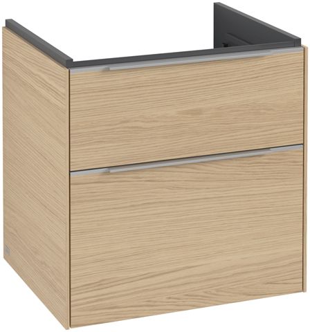 V&B Waschtisch-Unterschrank Subway 3.0 57,2x57,6x47,8cm, ohne LED/Griff Aluminium glänzend, nordic oak