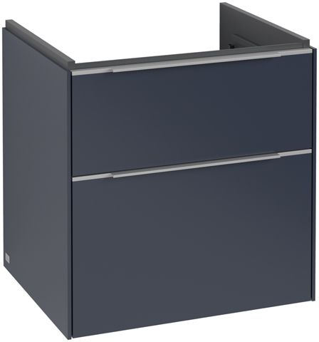 V&B Waschtisch-Unterschrank Subway 3.0 57,2x57,6x47,8cm, ohne LED/Griff Aluminium glänzend, marine blue