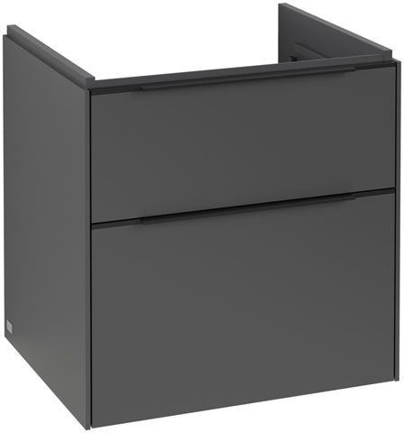 V&B Waschtisch-Unterschrank Subway 3.0 57,2x57,6x47,8cm, mit LED/Griff Volcano black, graphite