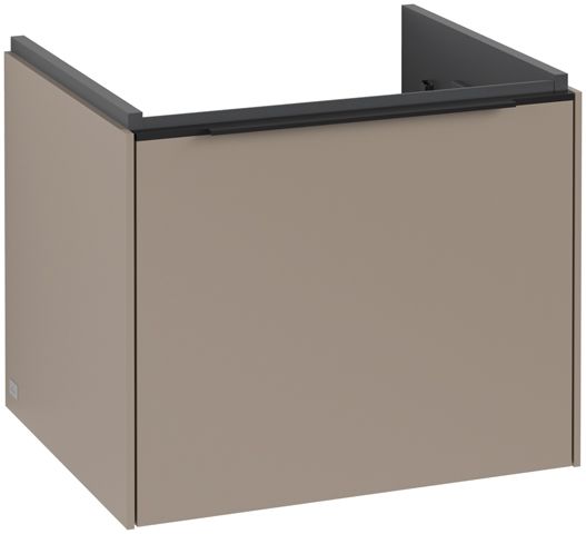 V&B Waschtisch-Unterschrank Subway 3.0 52,3x42,9x44,8cm, mit LED/Griff Volcano black, taupe
