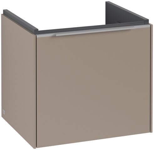 V&B Waschtisch-Unterschrank Subway 3.0 47,3x42,9x40,8cm, ohne LED/Griff Aluminium glänzend, taupe