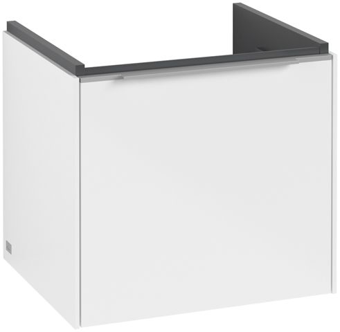 V&B Waschtisch-Unterschrank Subway 3.0 47,3x42,9x40,8cm, mit LED/Griff Aluminium glänzend, brilliant white