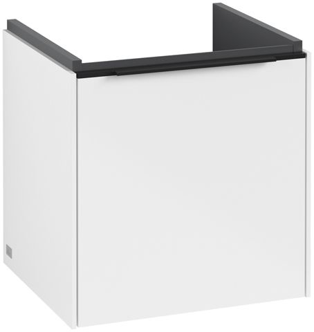V&B Waschtisch-Unterschrank Subway 3.0 42,3x42,9x37,8cm, Schanier links/Griff Volcano black, brilliant white