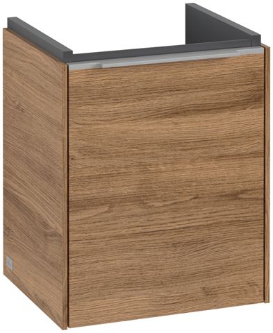 V&B Waschtisch-Unterschrank Subway 3.0 35,1x42,9x30,9cm, Schanier rechts/Griff Aluminium glänzend, kansas oak
