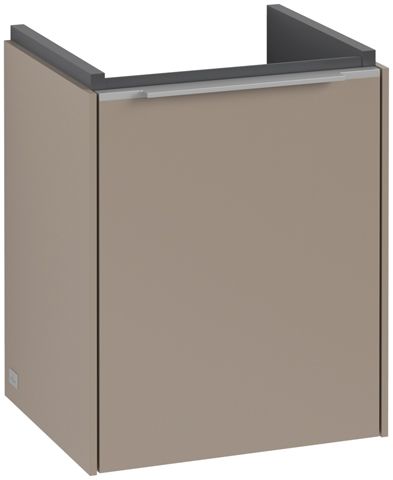 V&B Waschtisch-Unterschrank Subway 3.0 35,1x42,9x30,9cm, Schanier rechts/Griff Aluminium glänzend, taupe