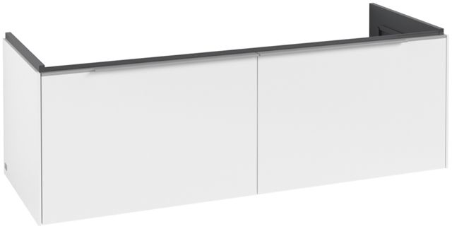 V&B Waschtisch-Unterschrank Subway 3.0 127,2x42,9x47,8cm, ohne LED/Griff Aluminium glänzend, pure white