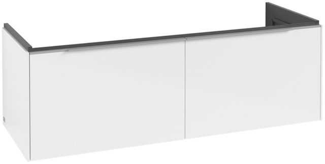 V&B Waschtisch-Unterschrank Subway 3.0 127,2x42,9x47,8cm, mit LED/Griff Aluminium glänzend, brilliant white