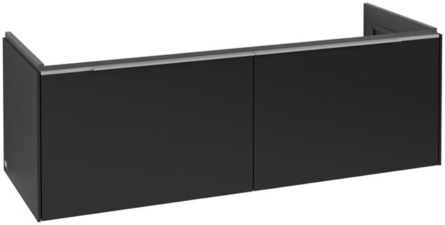 V&B Waschtisch-Unterschrank Subway 3.0 127,2x42,9x47,8cm, mit LED/Griff Aluminium glänzend, volcano black