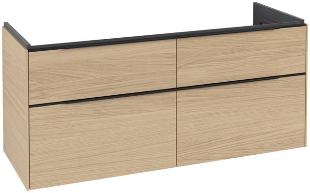 V&B Waschtisch-Unterschrank Subway 3.0 127,2x57,6x47,8cm, ohne LED/Griff Volcano black, nordic oak