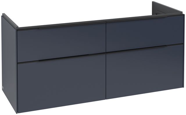 V&B Waschtisch-Unterschrank Subway 3.0 127,2x57,6x47,8cm, ohne LED/Griff Volcano black, marine blue