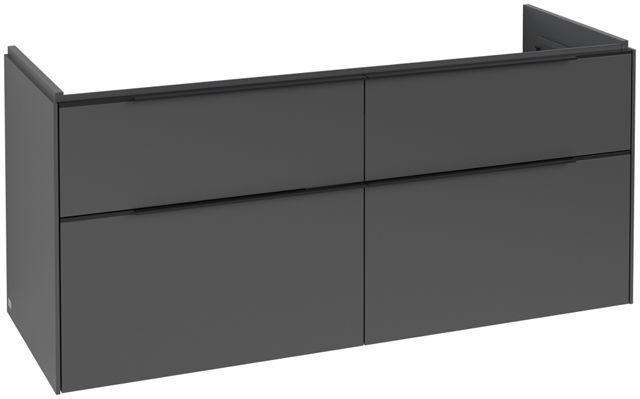 V&B Waschtisch-Unterschrank Subway 3.0 127,2x57,6x47,8cm, ohne LED/Griff Volcano black, graphite
