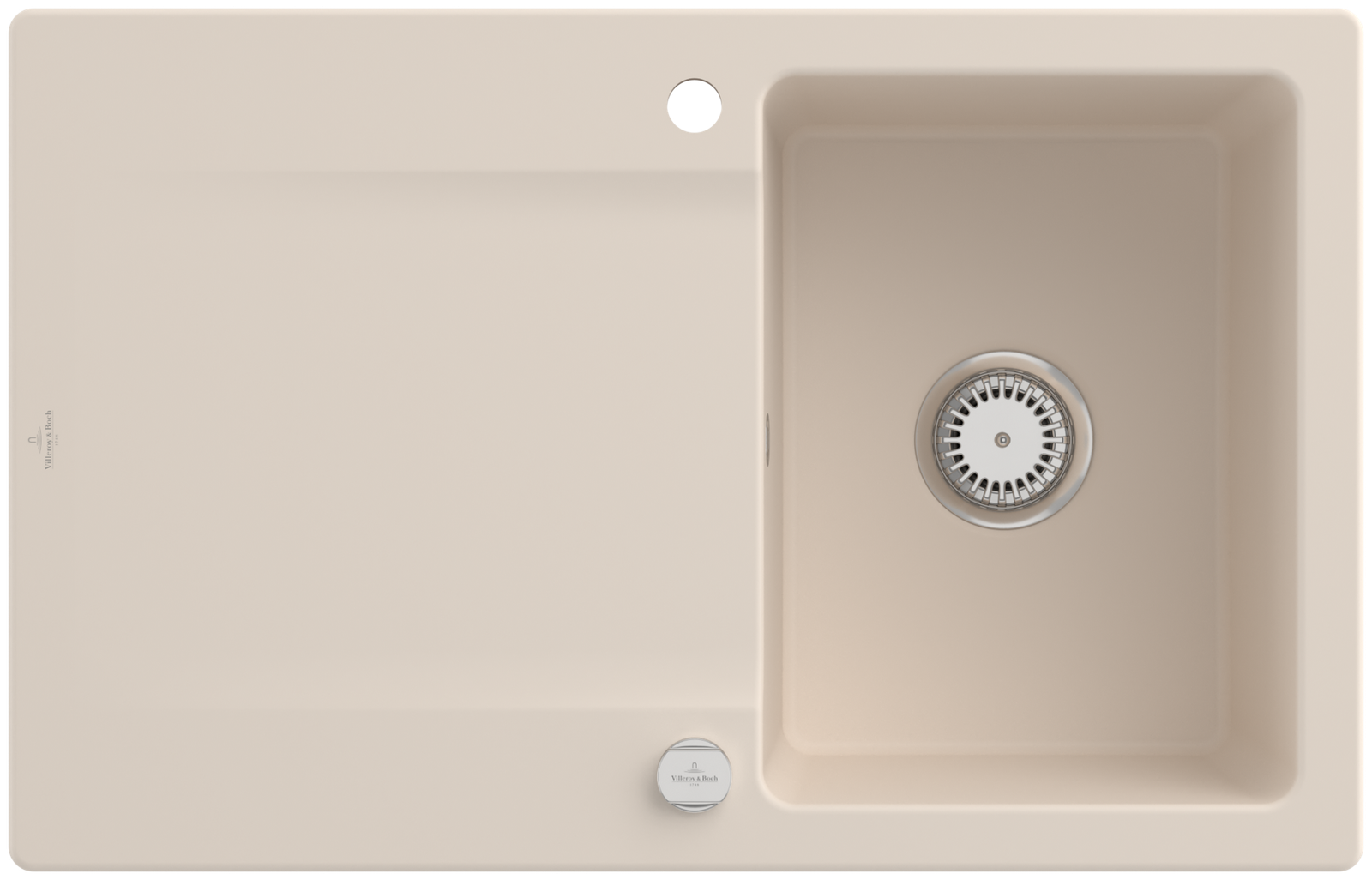 V&B Spüle Siluet 45 mit Ablaufgarnitur, Exzenterbetätigung, ivory CeramicPlus