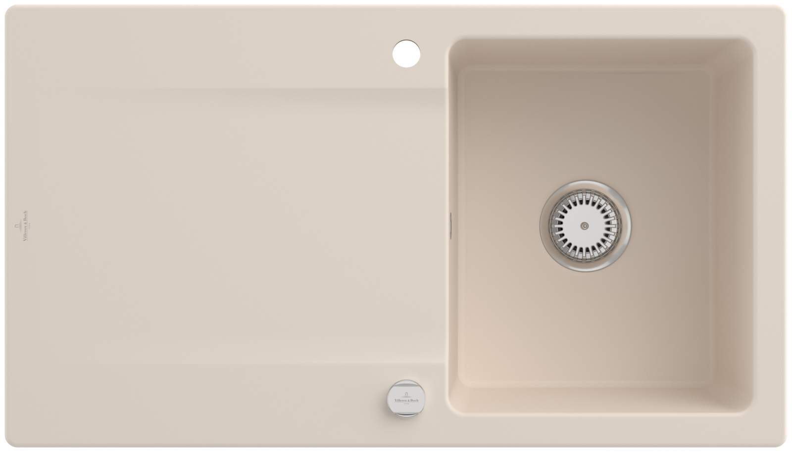 V&B Spüle Siluet 50 mit Ablaufgarnitur, Exzenterbetätigung, ivory CeramicPlus