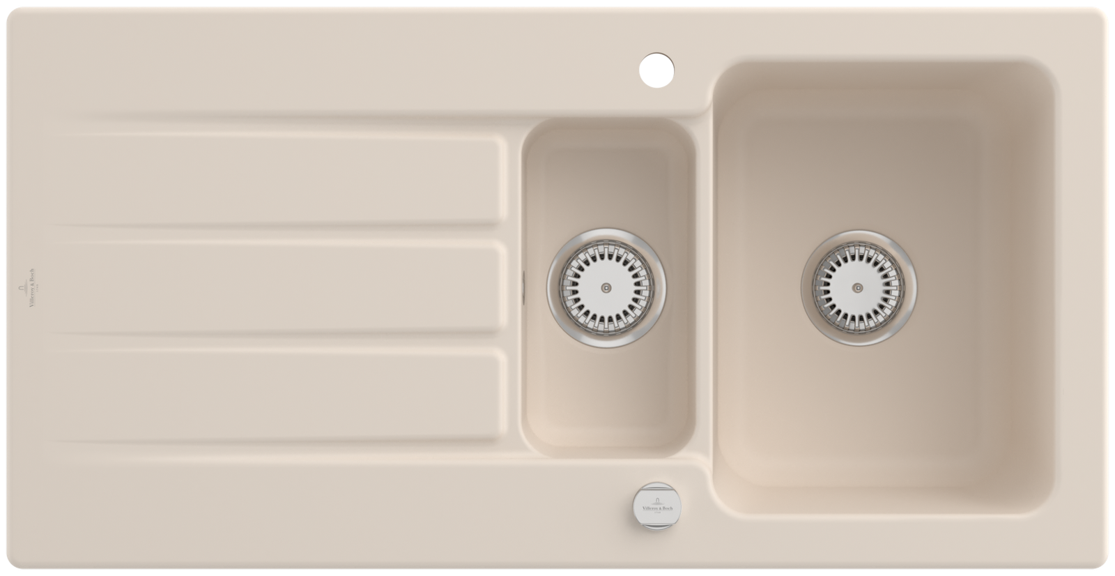 V&B Spüle Architectura 60 XR mit Ablaufgarnitur, rund mit Exzenterbetätigung, ivory CeramicPlus