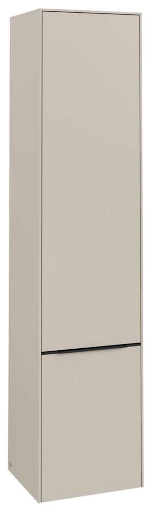 V&B Hochschrank Subway 3.0 40x171x36,2cm, Schanier rechts/Griff Volcano black, cashmere grey