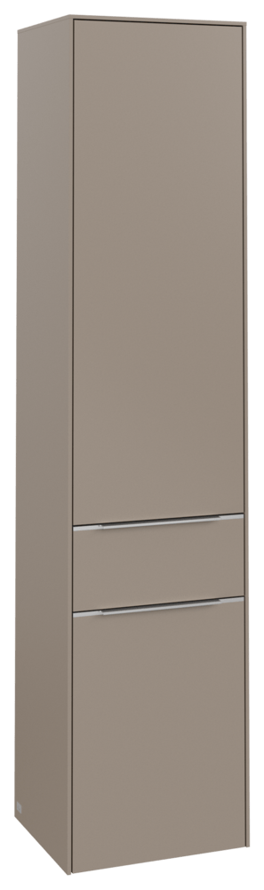 V&B Hochschrank Subway 3.0 40x171x36,2cm, Schanier links/Griff Aluminium glänzend, taupe