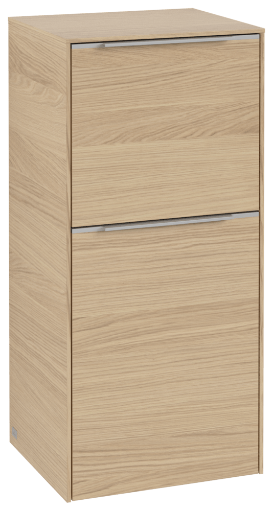 V&B Seitenschrank Subway 3.0 40x86x36,2cm, Schanier rechts/Griff Aluminium glänzend, nordic oak