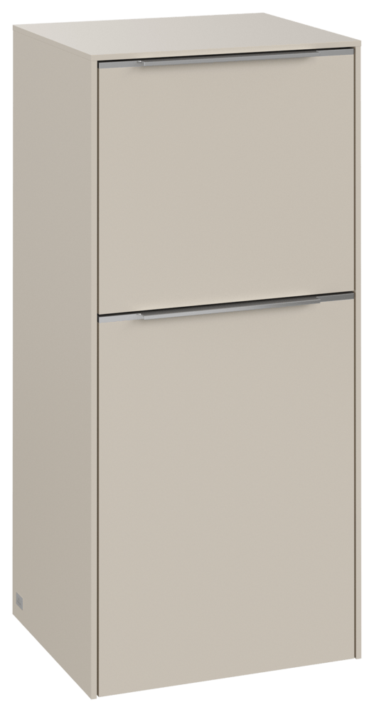 V&B Seitenschrank Subway 3.0 40x86x36,2cm, Schanier rechts/Griff Aluminium glänzend, cashmere grey