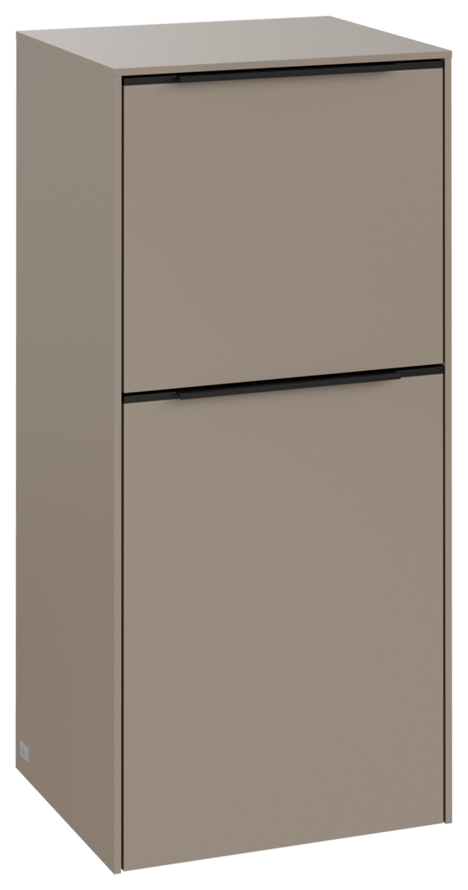 V&B Seitenschrank Subway 3.0 40x86x36,2cm, Schanier rechts/Griff Volcano black, taupe