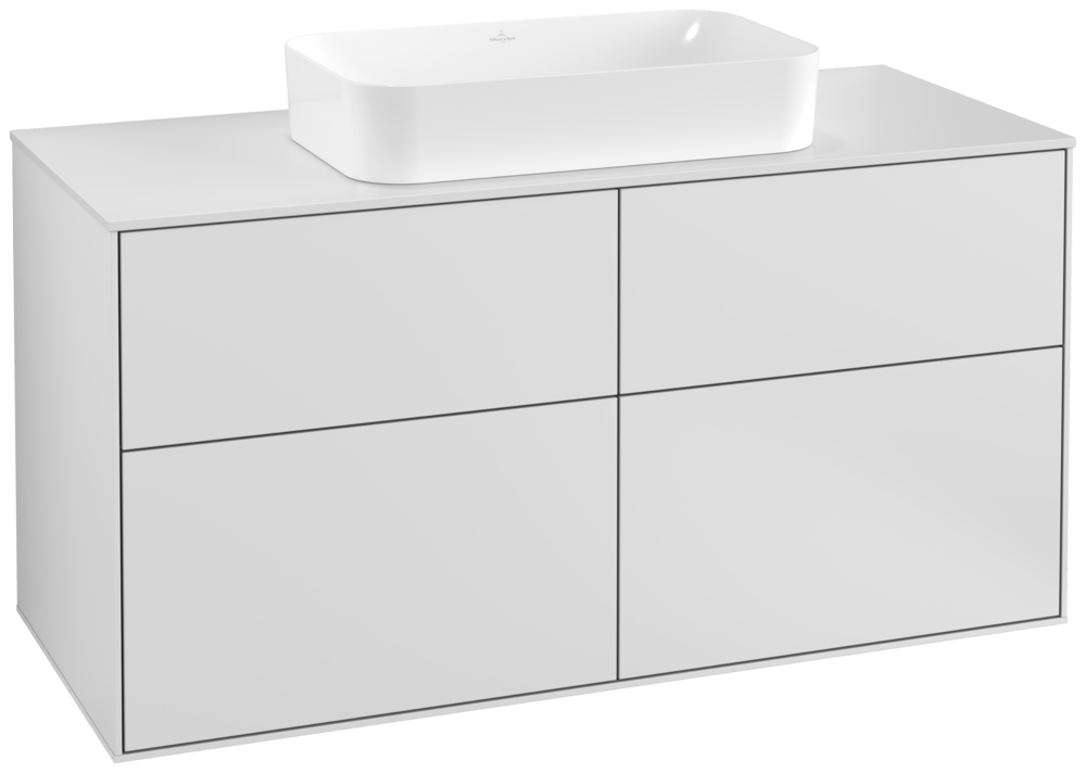 V&B Waschtisch-Unterschrank Finion 120x60,3cm, Abdeckplatte white matt, White matt lacquer