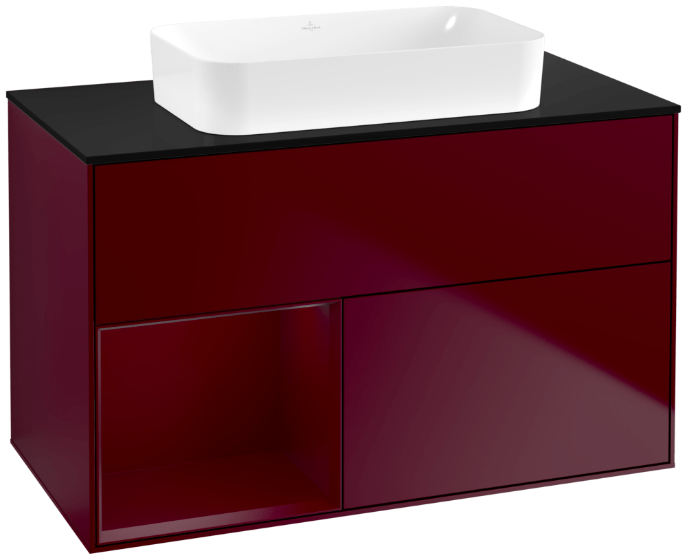 V&B Waschtisch-Unterschrank Finion 100x60,3x50,1cm, Regal links Peony, Peony Matt