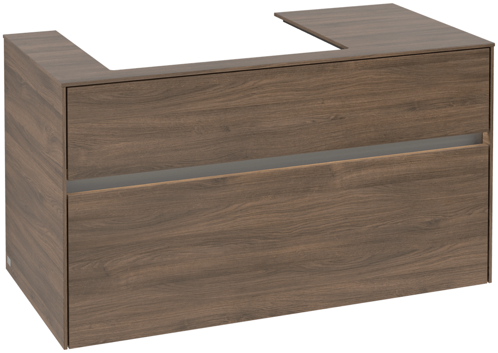V&B Waschtischunterschrank Collaro 100x54,8x50cm, Waschtisch links, LED-Beleuchtung 7,3 W, arizona oak