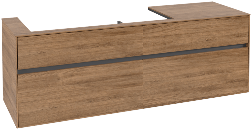 V&B Waschtischunterschrank Collaro 160x54,8x50cm, Waschtisch links, kansas oak